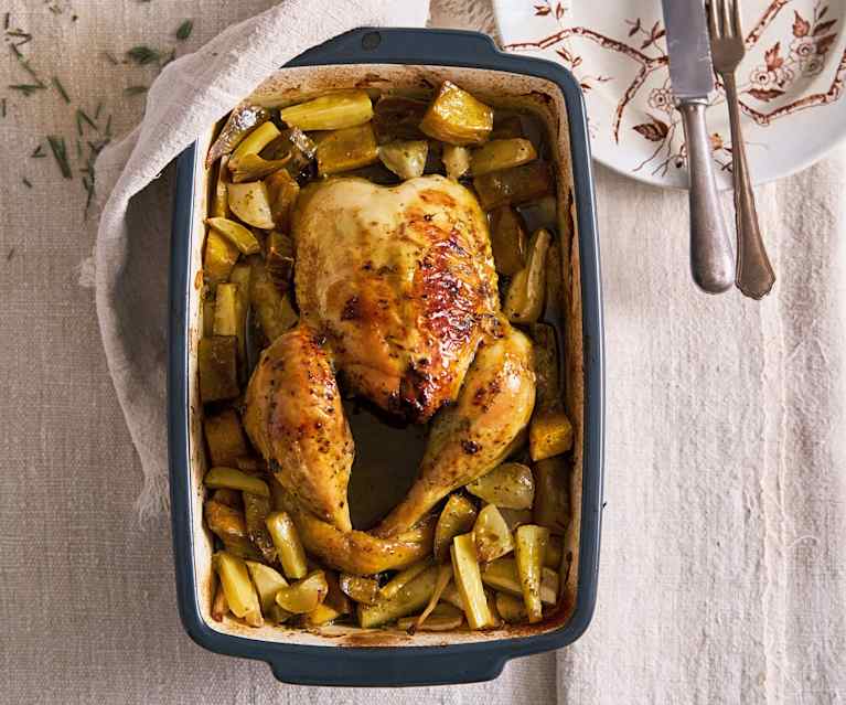Frango com legumes e azeite de rosmaninho e manjericão Frango com legumes e azeite de rosmaninho e manjericão