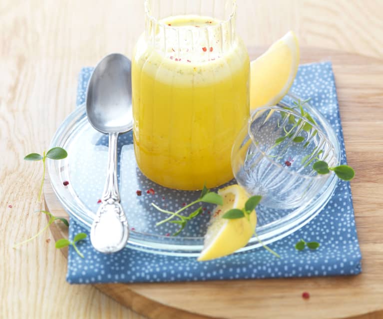 Vinaigrette au schweppes, miel et pamplemousse