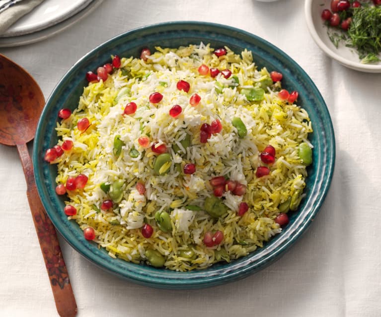 Arroz persa con habas y granada - Irán