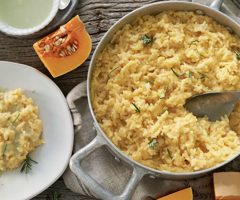 Risotto con calabaza y roquefort