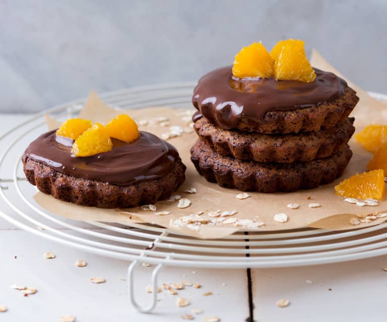 Bizcochitos de avena, chocolate y mandarina