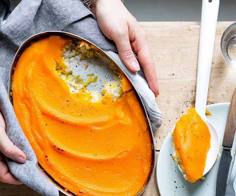 Parmentier merlan, poireau et courge Parmentier merlan, poireau et courge