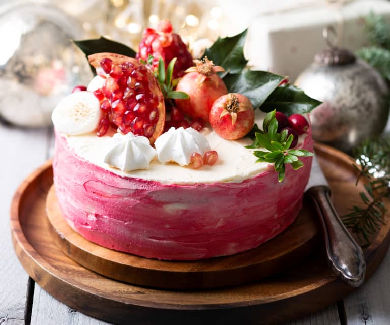 Tarta de invierno con granada