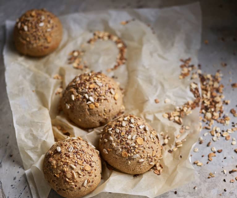 Pão de hambúrguer com sementes sem glúten