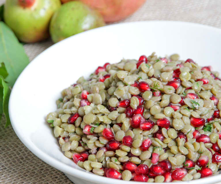 Salada de lentilha com romã