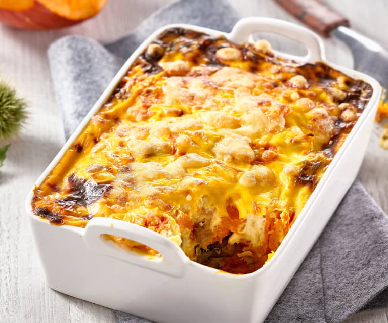 Gratin di zucca e castagne