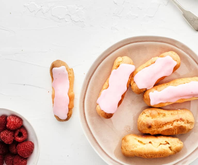 Mini éclairs de framboesa