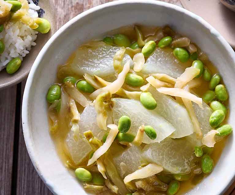 榨菜冬瓜炒毛豆 榨菜冬瓜炒毛豆