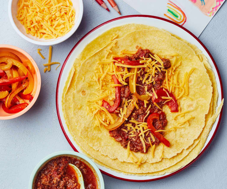 Tacos au bœuf, tomates et cheddar