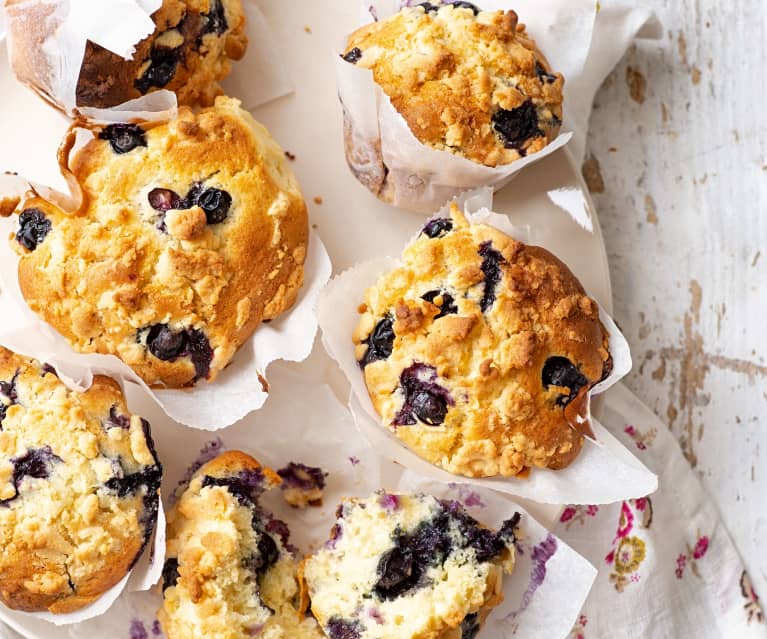 Muffins crumble aux myrtilles