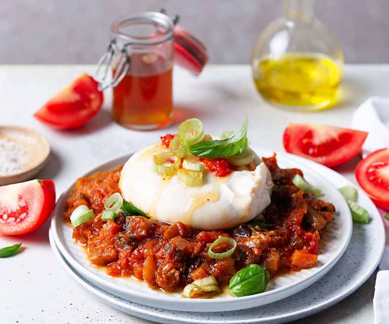 Ragout de berenjena con burrata