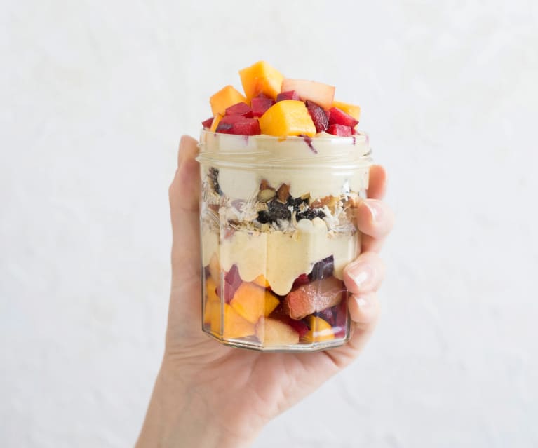 Parfait with passionfruit cream   