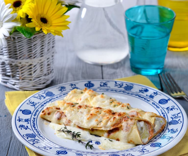 Crêpes con finocchi e formaggio di capra