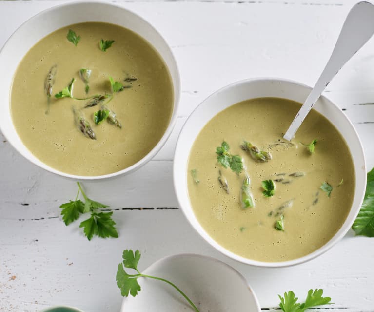 Velouté vert asperge-épinard