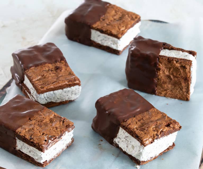 Brownie cookies ice cream sandwich