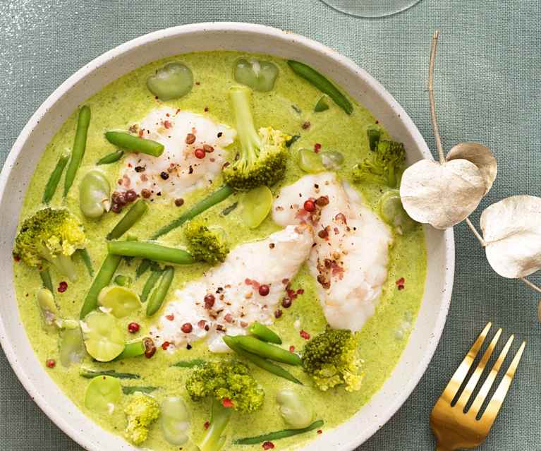 Blanquette de lotte à l'oseille et légumes verts