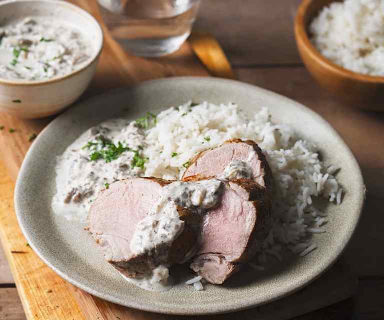Schweinefilet aus dem Ofen mit Reis Schweinefilet aus dem Ofen mit Reis