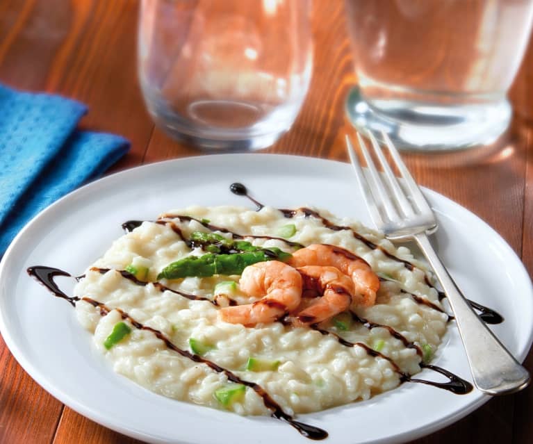 Risotto gamberetti, asparagi e yogurt