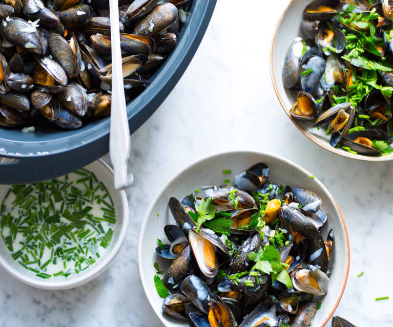 Moules à la crème et au gingembre