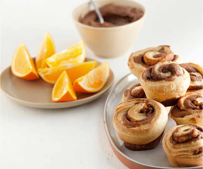 Caracóis de laranja e chocolate Caracóis de laranja e chocolate