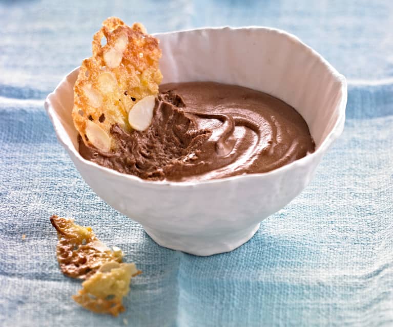 Mousse au chocolat et dentelles à l'orange