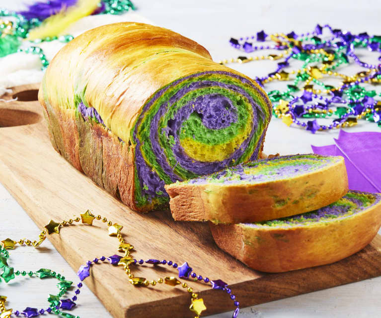 Festive Mardi Gras Brioche