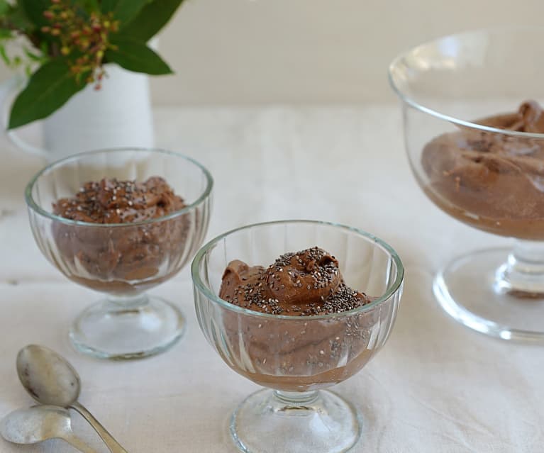 Mousse de cacao y palta