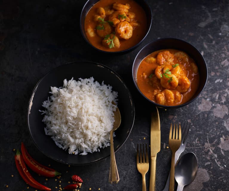 Garnelencurry mit Basmati-Reis