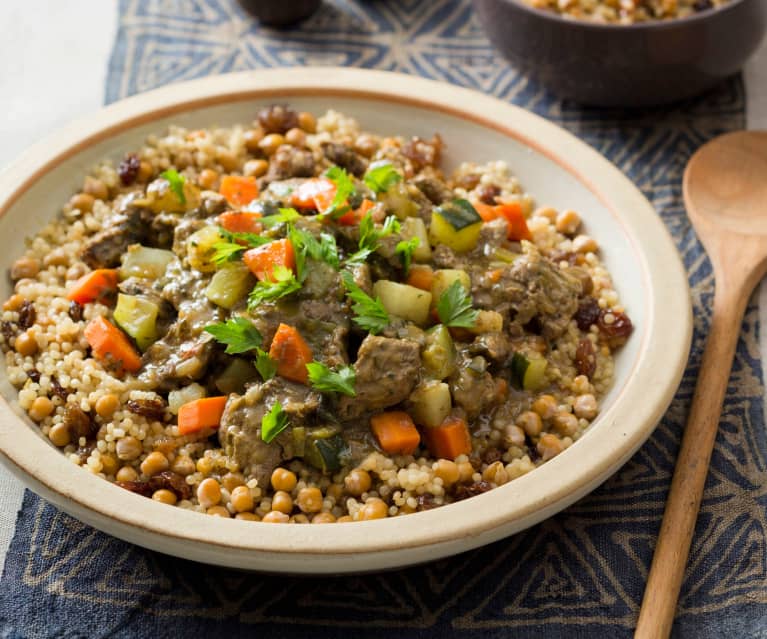 Stufato marocchino di manzo e cous cous israeliano