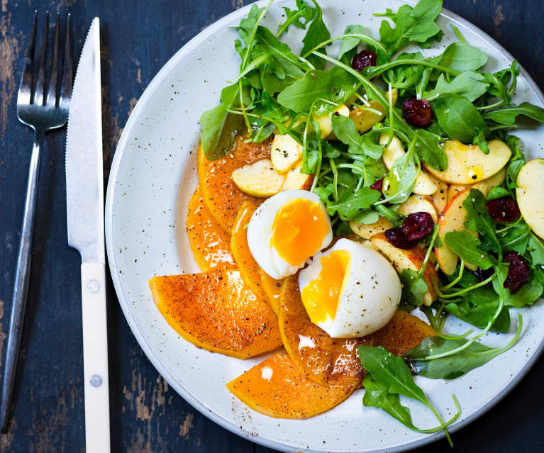 Butternut à la cannelle, œuf mollet