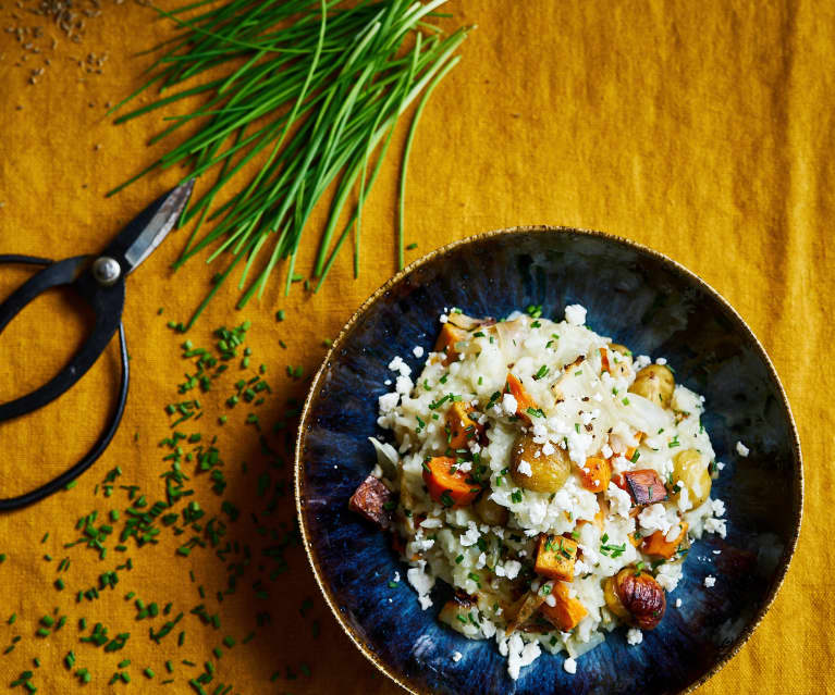 Risoto de batata-doce assada e castanhas