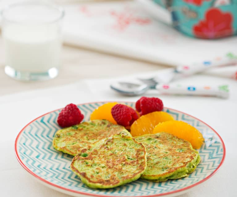 Tortitas de guisantes con queso feta