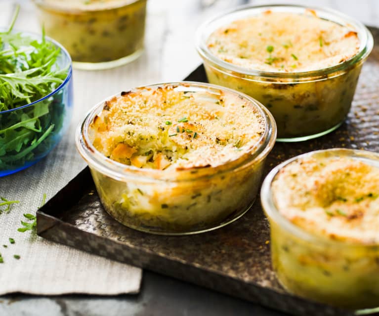 Parmentier de poisson et chou vert