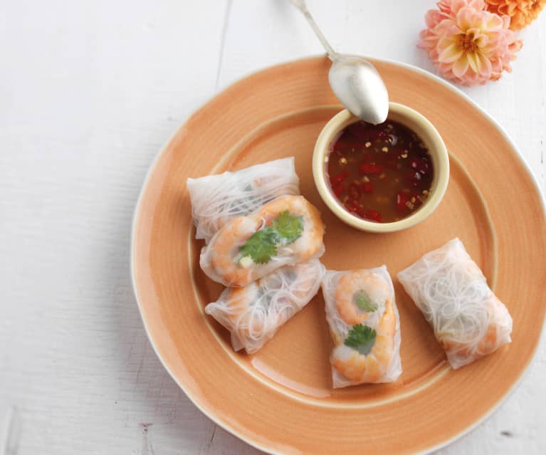 Spring rolls com molho picante