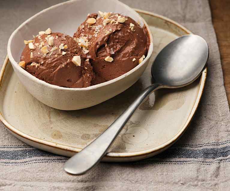 Chocolate, Banana and Almond Ice Cream (No Added Sugar)