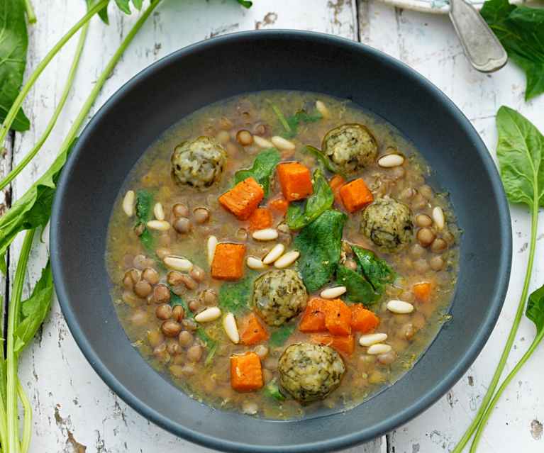 Lentil Soup with Bulgur Dumplings