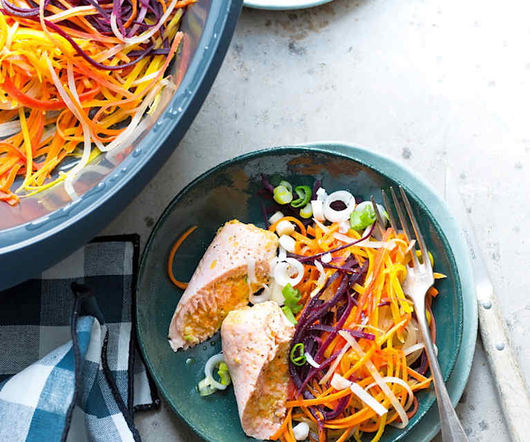 Paupiettes de saumon vapeur et carottes Paupiettes de saumon vapeur et carottes