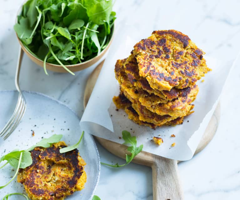 Galettes de lentilles, cumin et noisettes