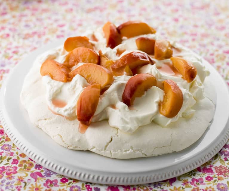 Pavlova de pêssego