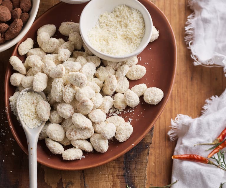 Amêndoas de chocolate branco e coco