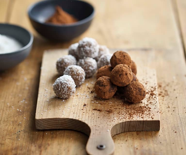 Trufas de almendra y cacao