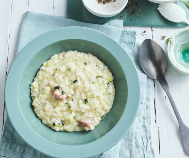 Risotto courgette et bacon