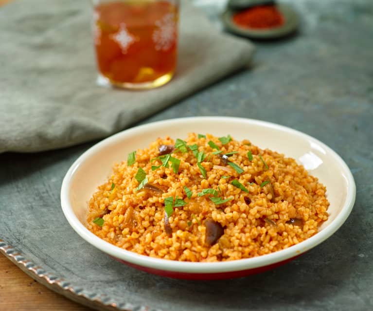 Patlıcanlı Bulgur Pilavı