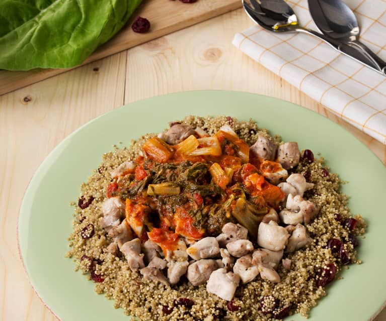 Quinoa con acelgas y pollo