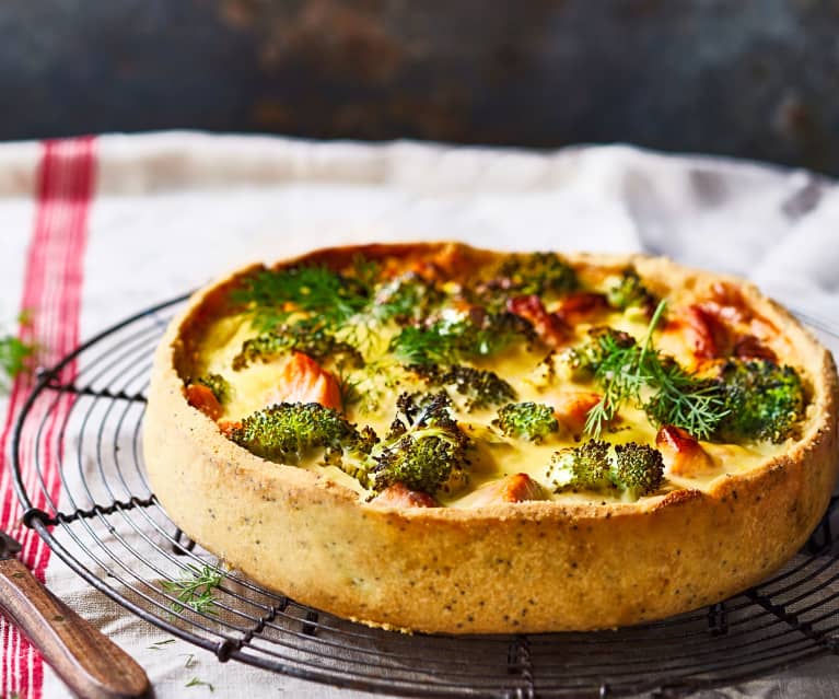 Quiche au saumon et brocoli