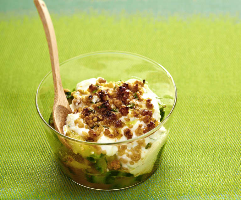 Crumble de courgette aux herbes et à la ricotta