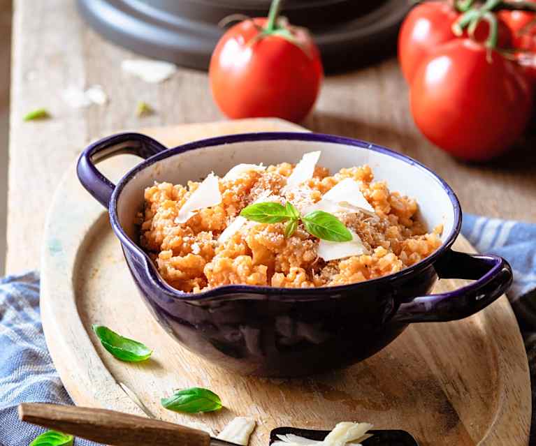 Risotto sain à la tomate et au parmesan