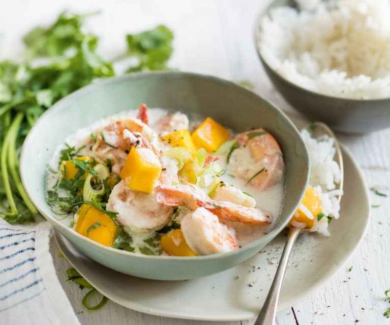 Crevettes à la mangue et au lait de coco