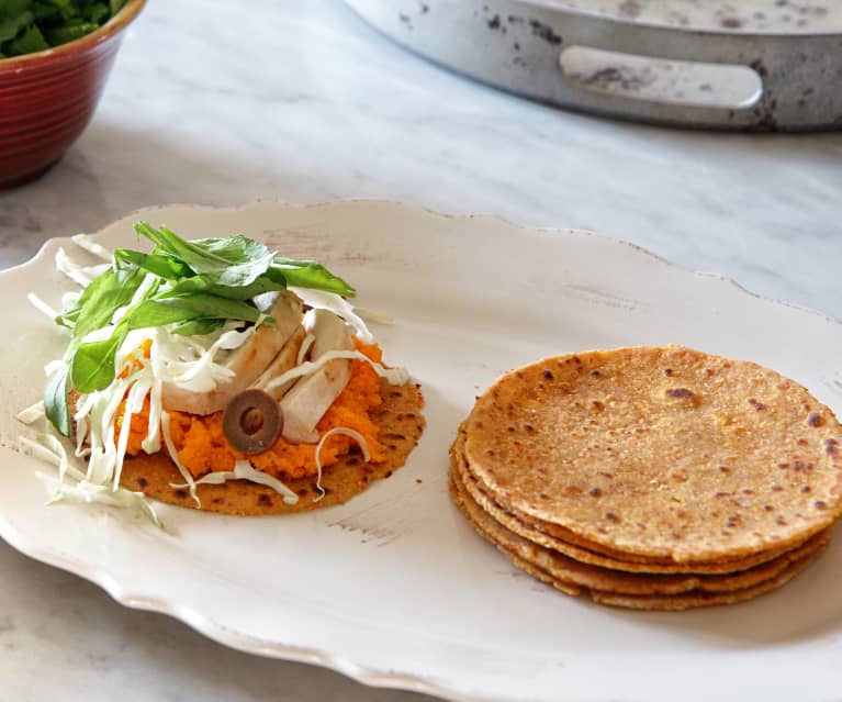 Chapatis con emulsión de zanahoria