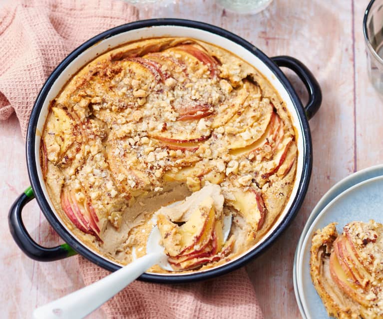 Clafoutis aux pommes et lait de noisette